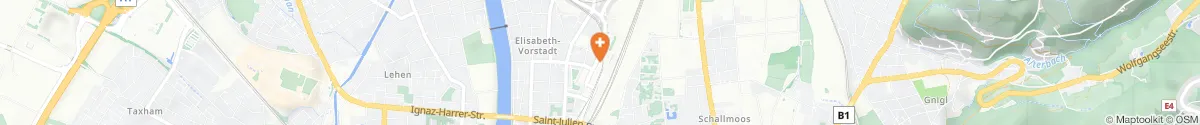 Kartendarstellung des Standorts für Bahnhof-Apotheke in 5020 Salzburg